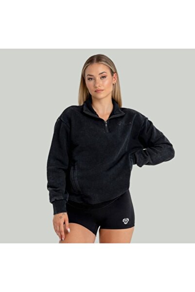 GymBeam Pulover spălat pentru femei, negru - STRIX