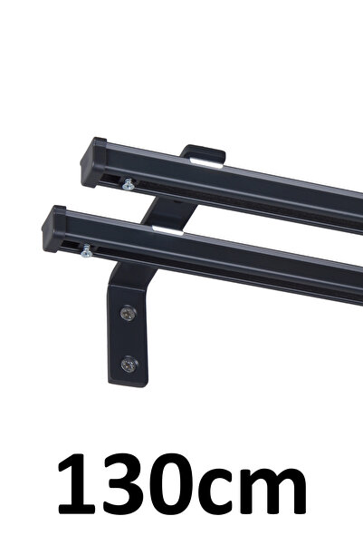 İzen Antrasit 130cm İkili Metal Rustik (120mm) Metal L Duvar Montaj Ayaklı (1...