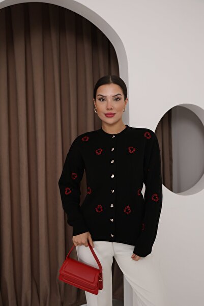 İKLİM LİFE Ζακέτα με κεντημένη κούφια καρδιά