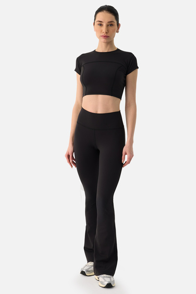 Superstacy Liora Soft Fabric Wide Leg Black Leggings Pants