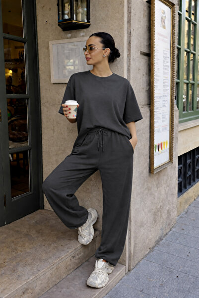 BayBayan Women's Short Sleeve Combed Cotton Summer Top and Bottom Set