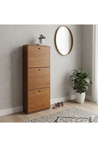 cama Modern wooden shoe cabinet with 3 flip-out drawers - an ingenious soluti...