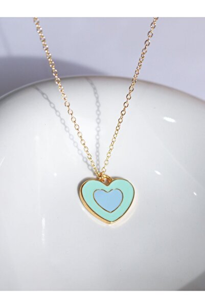 Reorah Collection Blue Colored Heart Necklace