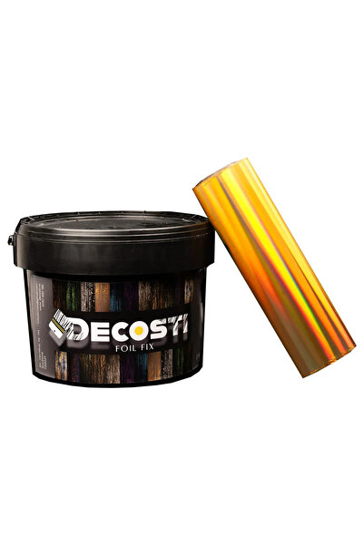 Decosti Kit folie de transfer, diverse culori - 25 mp + 2 kg adeziv(Auriu hol...