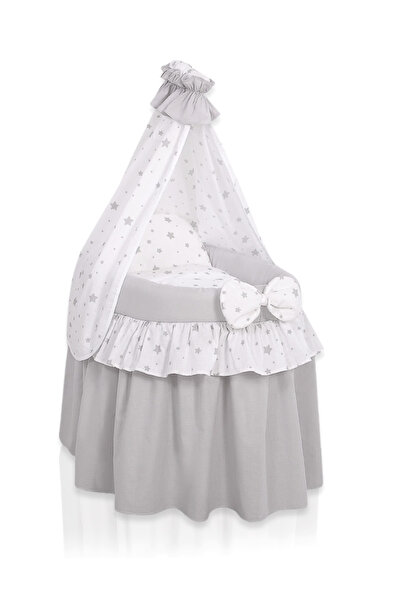 Other Doll's Pram - Moses Basket for Dolls with Canopy - Gray