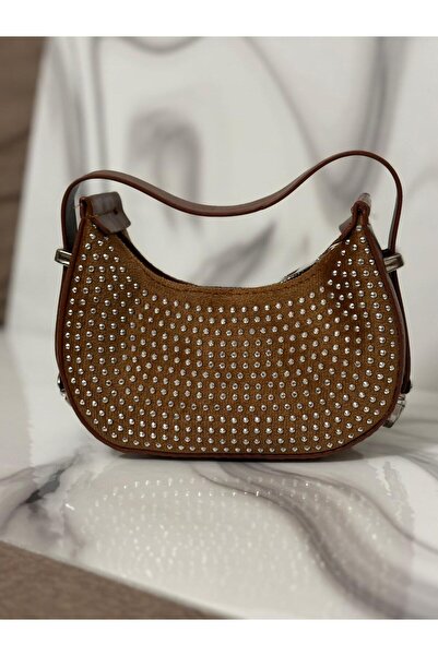 MST TABA RENK KADIN MİNİ EL ÇANTASI TAŞ DETAYLI