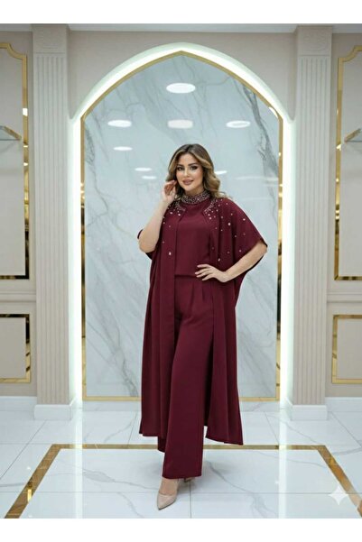 Ropi Royal 3-piece evening set with crystals - luxurious Turkish double-layer...