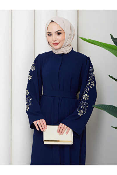 MY QILAM Women's Islamic Clothing Abaya Ferace Long Dress with Embroidered Sl...