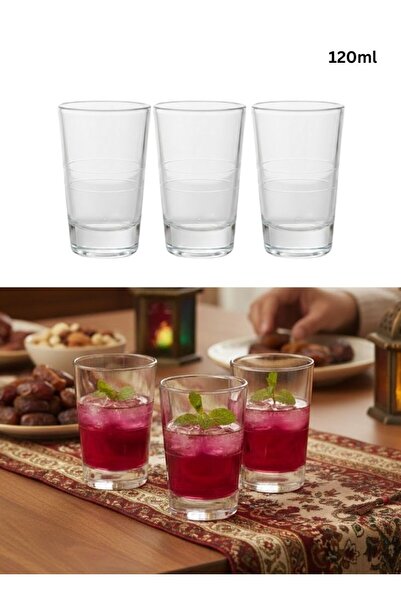 Premium طقم أكواب عصير شفافة مكون من 3 قطع، سعة 120 مل، أكواب شفافة للإفطار