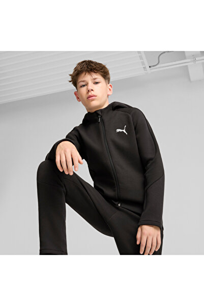 Puma Kids Boys EVOSTRIPE Full-Zip Hoodie Youth - Black