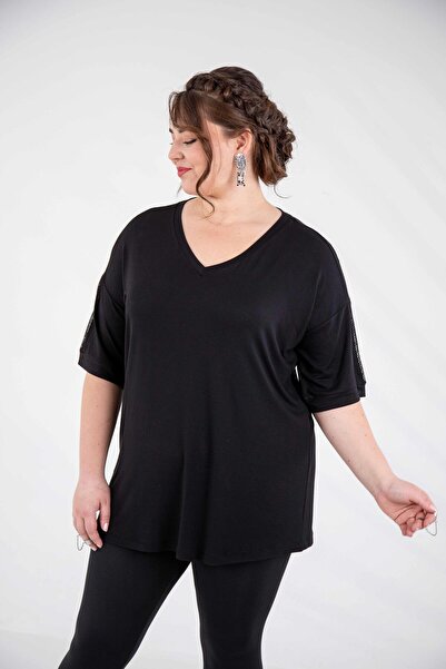 Roxxlen Bluză de damă mărime mare cu detaliu la spate