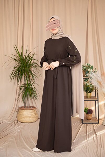 Nissra Ankanoor Belted Waist Embroidered Detail Honeycomb Dress Anka265135