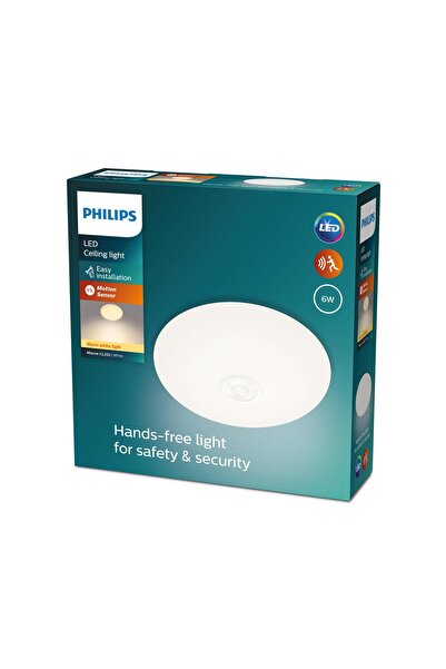Philips Mauve Hareket Sensörlü Yuvarlak Tavan Lambası 6W 2700K Sarı Işık