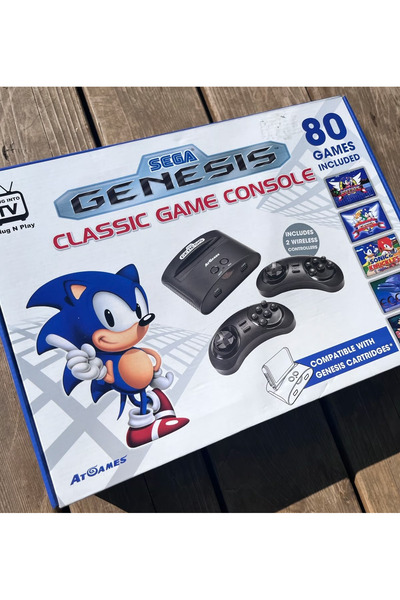 SEGA جهاز ألعاب ميجا درايف الكلاسيكي مع 80 لعبة مدمجة FB8200R-80