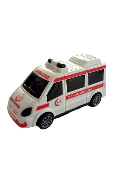 Bayraktar Çek Bırak Ambulans Beyaz Renk 10x5 cm
