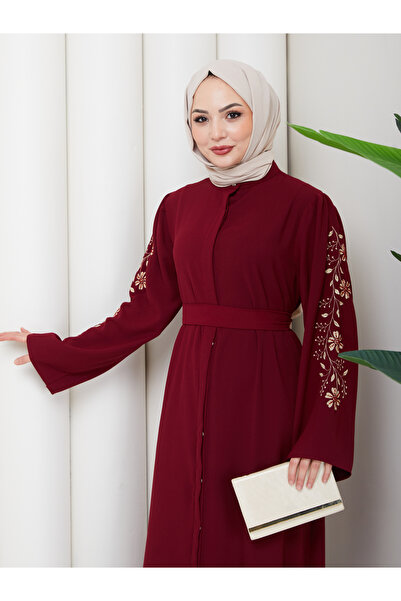 MY QILAM Women's Islamic Clothing Abaya Ferace Long Dress with Embroidered Sl...