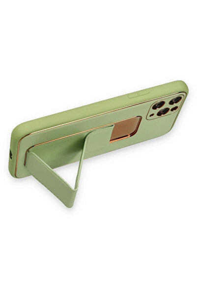 Ş&A BOUTIQE حافظة نيو فيس لهاتف آيفون 11 برو ماكس من جلد كوكو - أخضر مائي