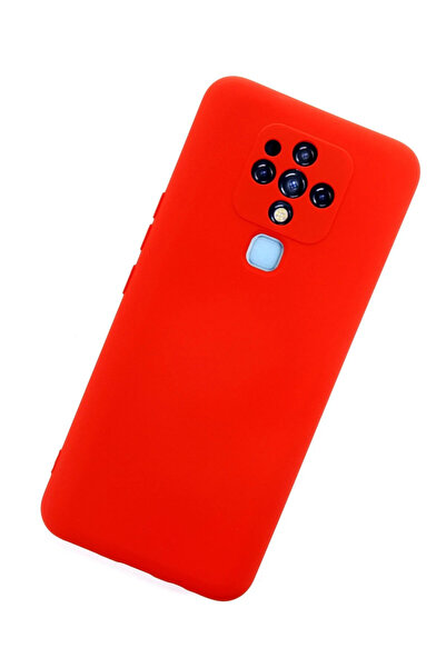 ykavm حافظة نيو فيس تكنو كامون 16 من السيليكون المخملي الداخلي - أحمر