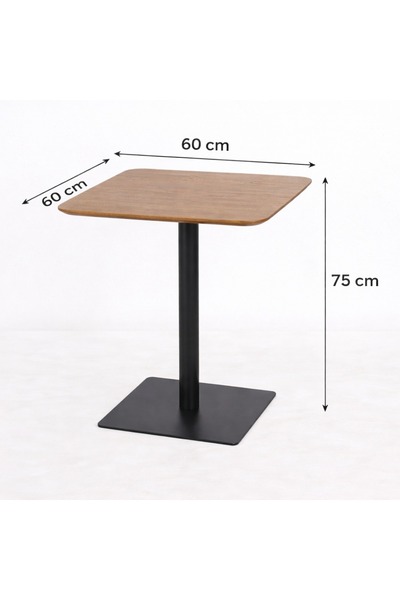 Arnohome Modern square side table with a black metal base – a stylish and lig...