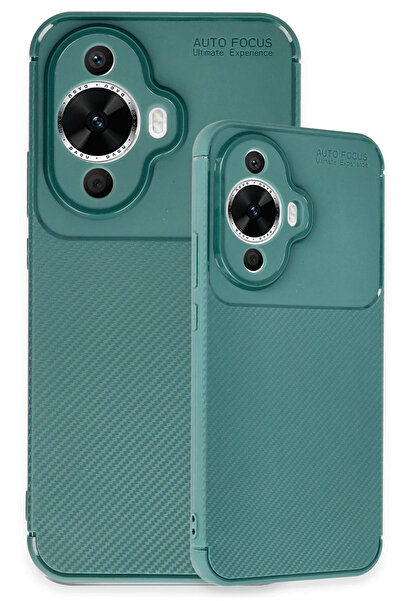 ZEMİRA HOME حافظة هواوي نوفا 12S من نيو فيس، غطاء كربوني بتركيز تلقائي - أخضر...