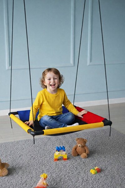 Svava Gondol Renkli Kare Salıncak – İç & Dış Mekan Çocuk Salıncağı