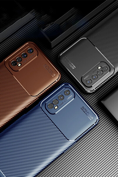 Kazan Hobi حافظة نيو فيس ريلمي 7 بغطاء كربون بتركيز تلقائي - بني