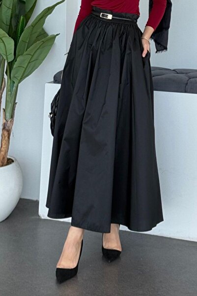 Hazamoda Taffeta Skirt Black
