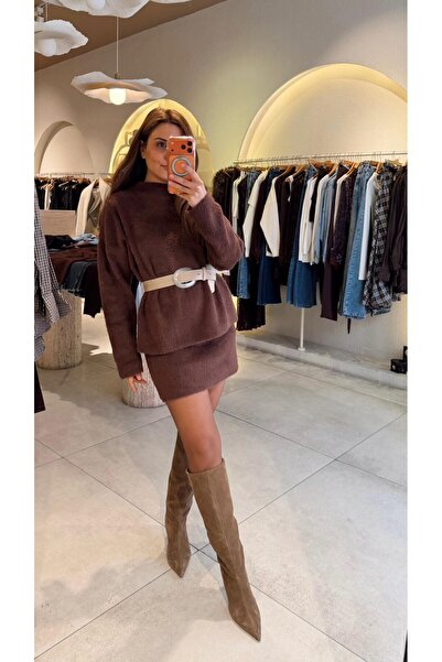 Fistan Byn Melisa Kahve Kazak Etek Takım