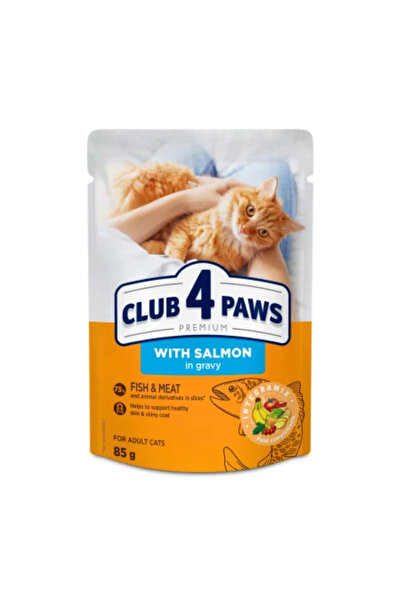 Club4Paws Hrana umeda completa Club 4 Paws pentru pisici - Somon in sos, 24x85g
