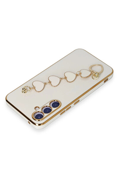 POYRAZ MARKET حافظة نيو فيس لهاتف سامسونج جالاكسي A54 5G من السيليكون - أبيض