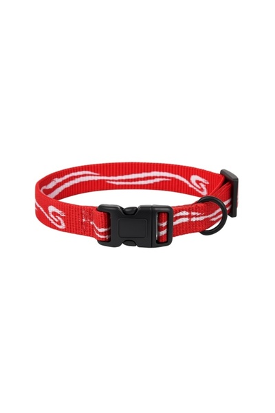 AgroBiothers Laboratoire Nylon Dog Collar - Red, Beige - 4 cm x 44-71 cm