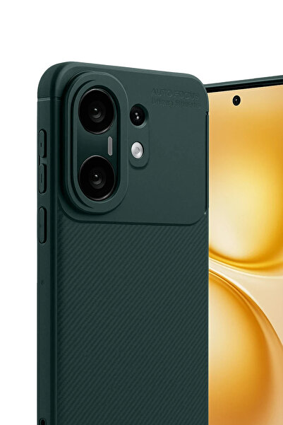 CT STONES غطاء كربون فوكس أوتوماتيكي لهاتف نيو فيس فيفو إكس200 إف إي - أخضر داكن