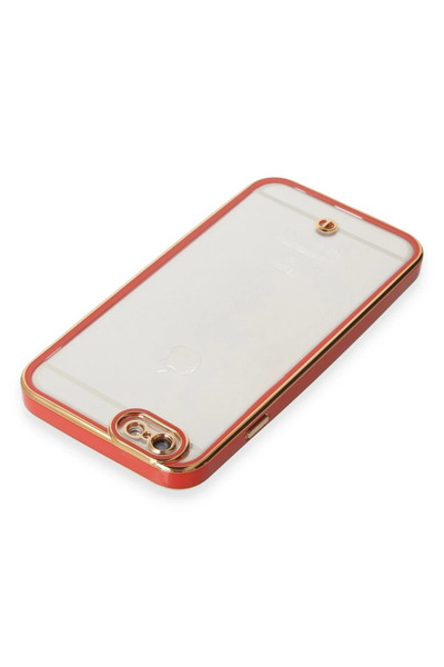 POYRAZ MARKET حافظة نيو فايس لهاتف ايفون 6 مصنوعة من السيليكون - أحمر