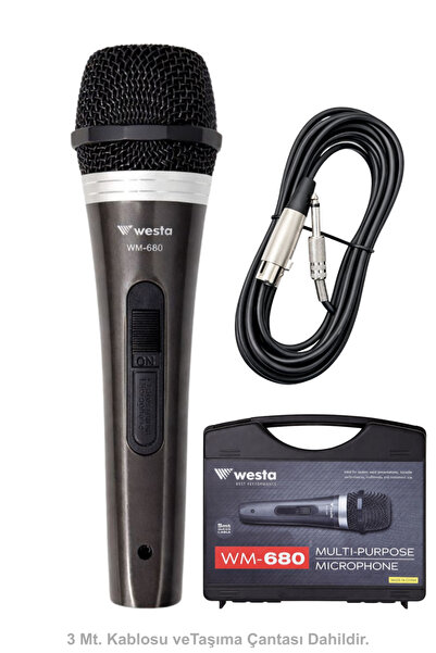 Westa Wm-680 Kablolu El Mikrofonu Çantalı Dinamik Mikrofon