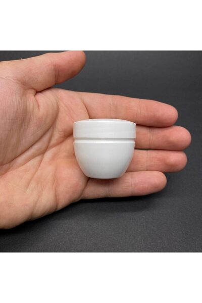 KYonlineSell 20 Ml Kapaklı Beyaz Krem Kavanozu, 20 Cc Minik Pomat Kutusu, Mini Krem Kutusu x 10 Adet