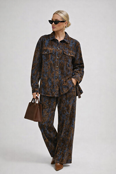 günay boutıque Coton Fabric Patterned Jacket Trousers Suit