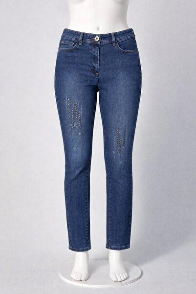 BONİTA LIZ 771 CEP ALTI 2 DIKIS TAS BASKILI 5 CEP LIKRALI DAR PACA PANTOLON