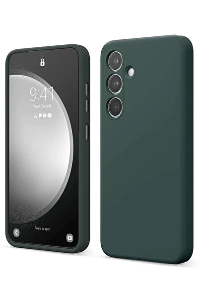 CT STONES حافظة سامسونج جالاكسي S24 FE من نيو فيس سيليكون أول - أخضر داكن