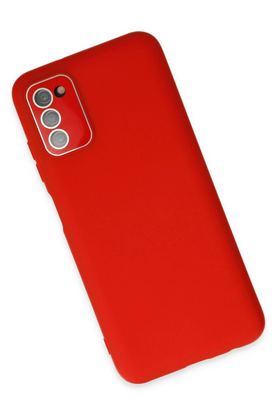 FREEDOM STOREE غطاء حماية زجاجي لهاتف سامسونج جالاكسي A03S من نيو فيس - أحمر