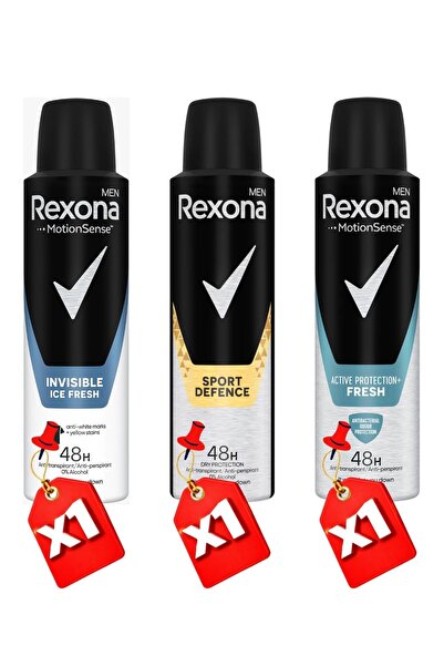 Rexona Men Spray Ice Fresh 150Ml + Motion Sense Sport Defence 150Ml + Active ...