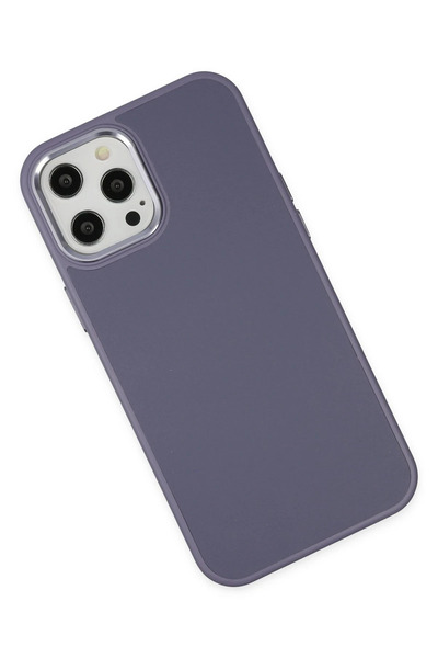 POYRAZ MARKET حافظة نيو فيس لهاتف ايفون 12 برو ماكس جلد سيليكون آسيوي - بنفسجي