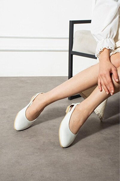 redtan Women's White Open Back Elegant Stylish Ballerinas Comfortable Leather...
