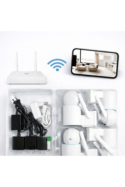 APRONX DS440 4 Kanal Nvr + 3Mp 4 Kamera Full Color Mik. PTZ Wifi SetApronx DS440 4 Kanal Nvr + 3Mp 4