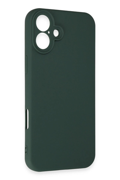 ZEMİRA HOME حافظة Newface لهاتف آيفون 16 بلس من السيليكون الأول - أخضر داكن