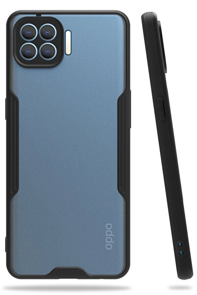 POYRAZ MARKET حافظة نيو فيس لهاتف اوبو رينو 4 لايت سيليكون بلاتينيوم - أسود