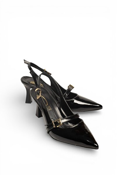 Best Group Black Patent Leather Pointed-Toe Stylish Women's Shoes