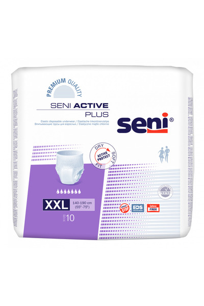 Seni Scutece Active Plus XXL pentru adulți, absorbție 2000 ml, 10 bucăți