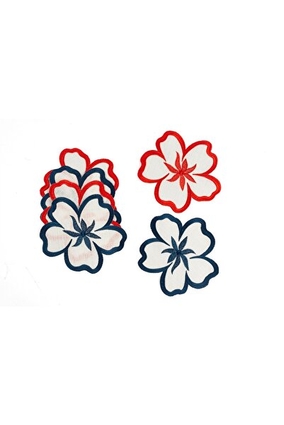 Mikasa Moor Betty 6-Piece Coasters Navy Blue and Red