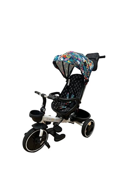 L-Sun Folding Tricycle for Kids with Adjustable Canopy, Multicolor