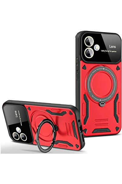 POYRAZ MARKET غطاء حماية لعدسة Joy لهاتف Samsung Galaxy A06 من نيو فيس - أحمر